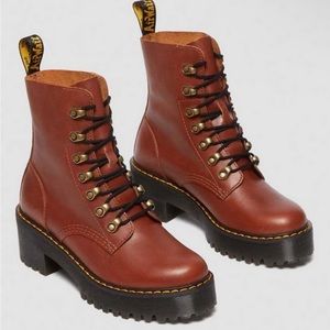 Dr. Martens Leona Saddle Leather Boot - Brown US 10, Women's
